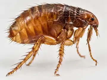 Fotografía microscópica de una pulga